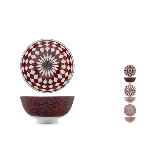 12 cm - H&H Nomad Bruno Barbieri Coppa Poke Texture Assortite In Porcellana Premium - Set 6 Pz