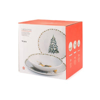 H&H Lapponia Servizio Piatti In Porcellana - Set 18 Pz