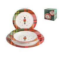 H&H Royal Soldatino Servizio Piatti In Porcellana - Set 18 Pz