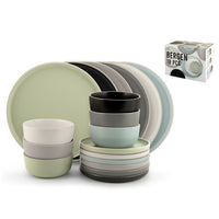 H&H Bergen Servizio Piatti In Stoneware - Set 18 Pz