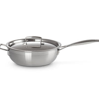 Le Creuset Acciaio Inox Padella Dello Chef Padella Alta Svasata Antiaderente Con Coperchio In Acciaio Inox