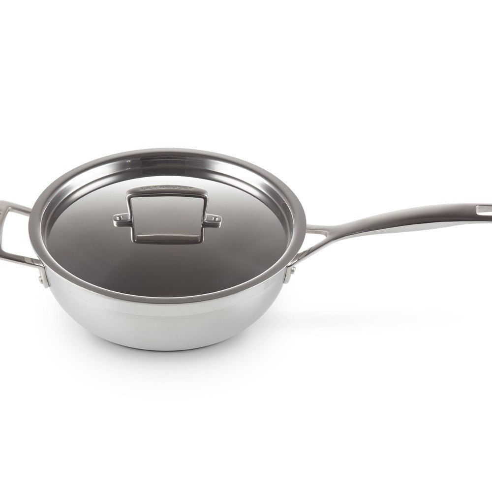 Le Creuset Acciaio Inox Padella Dello Chef Padella Alta Svasata Antiaderente Con Coperchio In Acciaio Inox