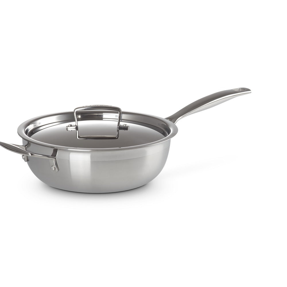 Le Creuset Acciaio Inox Padella Dello Chef Padella Alta Svasata Antiaderente Con Coperchio In Acciaio Inox