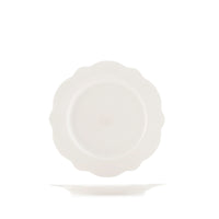 21 cm - H&H Blanc Piatto Frutta Dessert Festonato In Porcellana Set 6 Pz