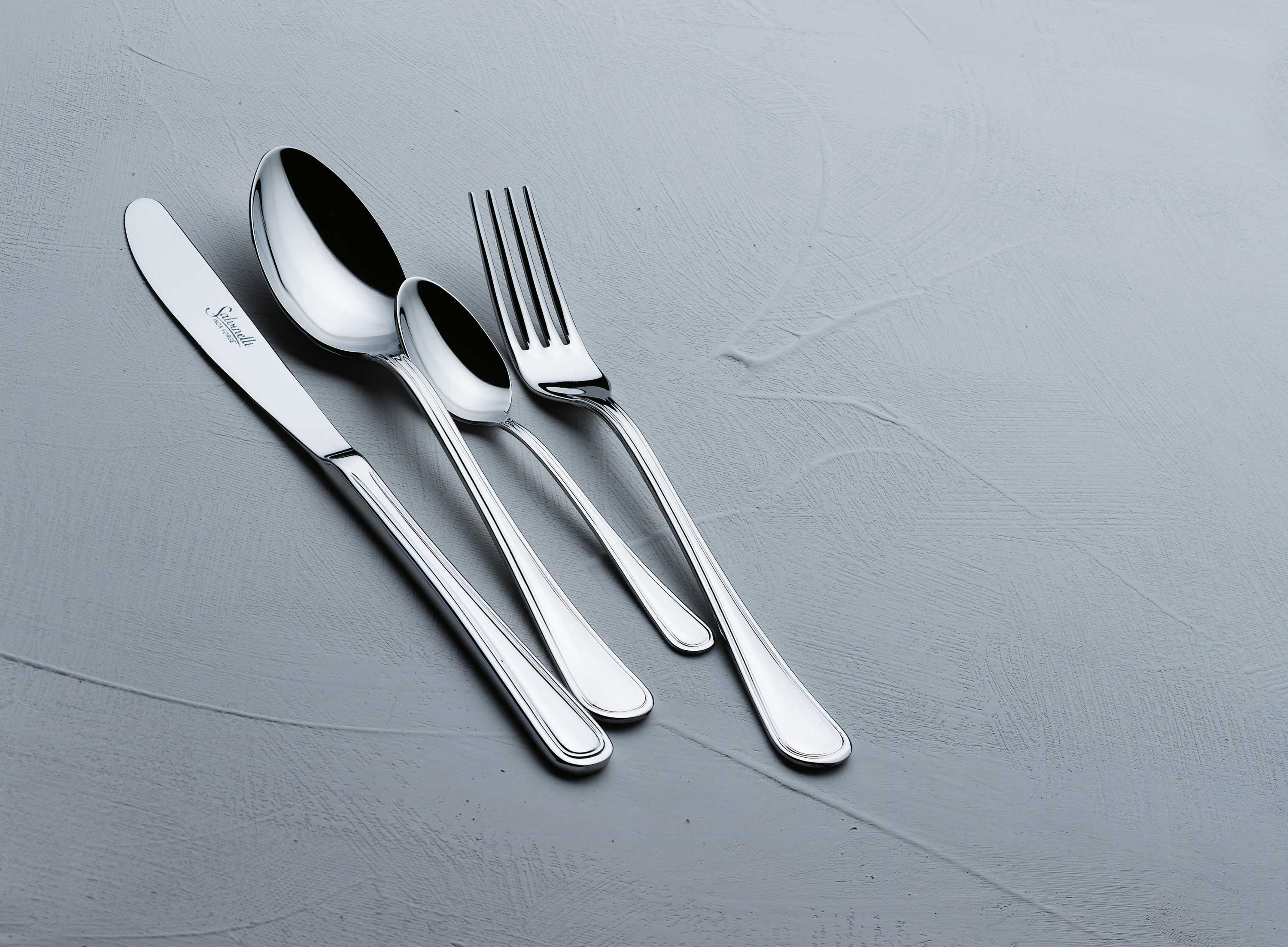 Salvinelli Atlantide Cucchiaio Tavola In Acciaio Inox Set 12 Pz