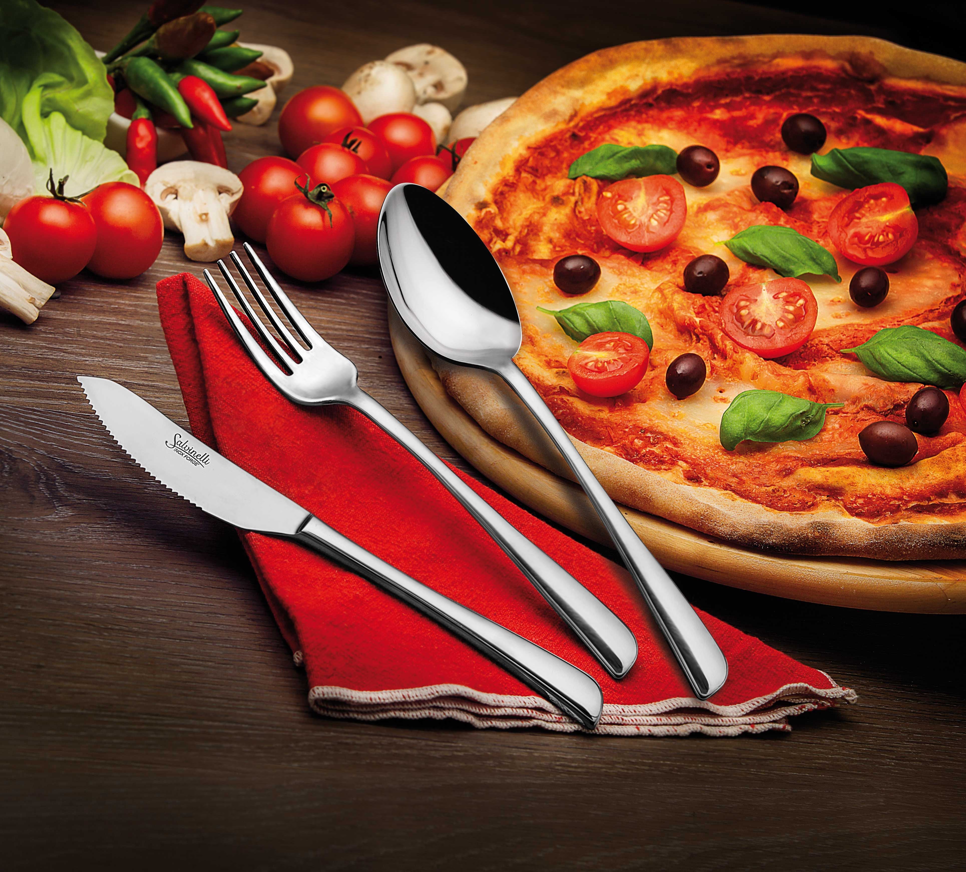 Salvinelli Perpizza Cucchiaio Tavola In Acciaio Inox Set 12 Pz