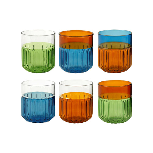 37 cl - H&H Factory Bicchiere Acqua In Vetro Borosilicato - Set 6 Pz