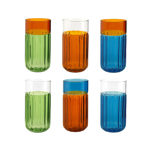 42 cl - H&H Factory Bicchiere Bibita In Vetro Borosilicato - Set 6 Pz
