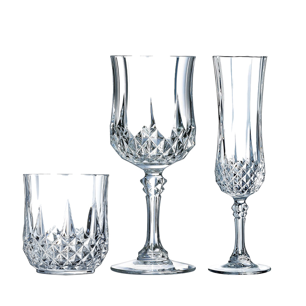 Cristal D'Arques Longchamp Set Calici e Bicchieri In Vetro Cristallino Set 18 Pz