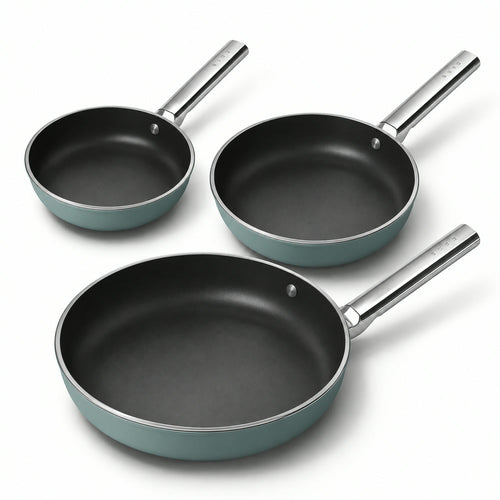 20-24-28 cm - Cookware Set de Poêles Basses en Aluminium avec Revêtement Céramique - Set de 3