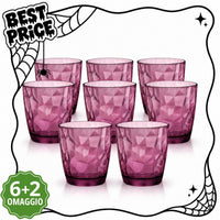 Bormioli Rocco Diamond Rock Purple Bicchieri Acqua 30,5 cl - 6 + 2 in Omaggio