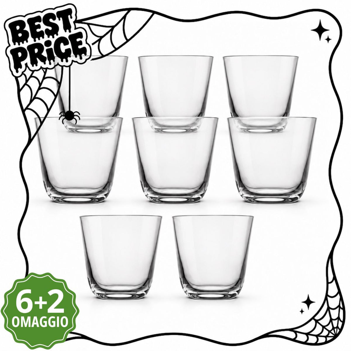 NUDE Savage Wassergläser 26 cl - 6 + 2 Gratis