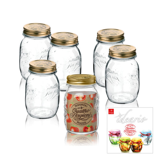 50 cl - Quattro Stagioni Bocal Avec Livre de Recettes - Ensemble 6 Pcs