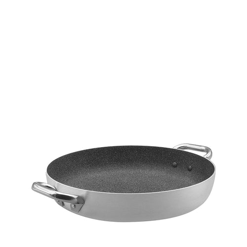 Agnelli SharkSkin Tegame Basso In Alluminio Antiaderente Con 2 Maniglie Acciaio Inox