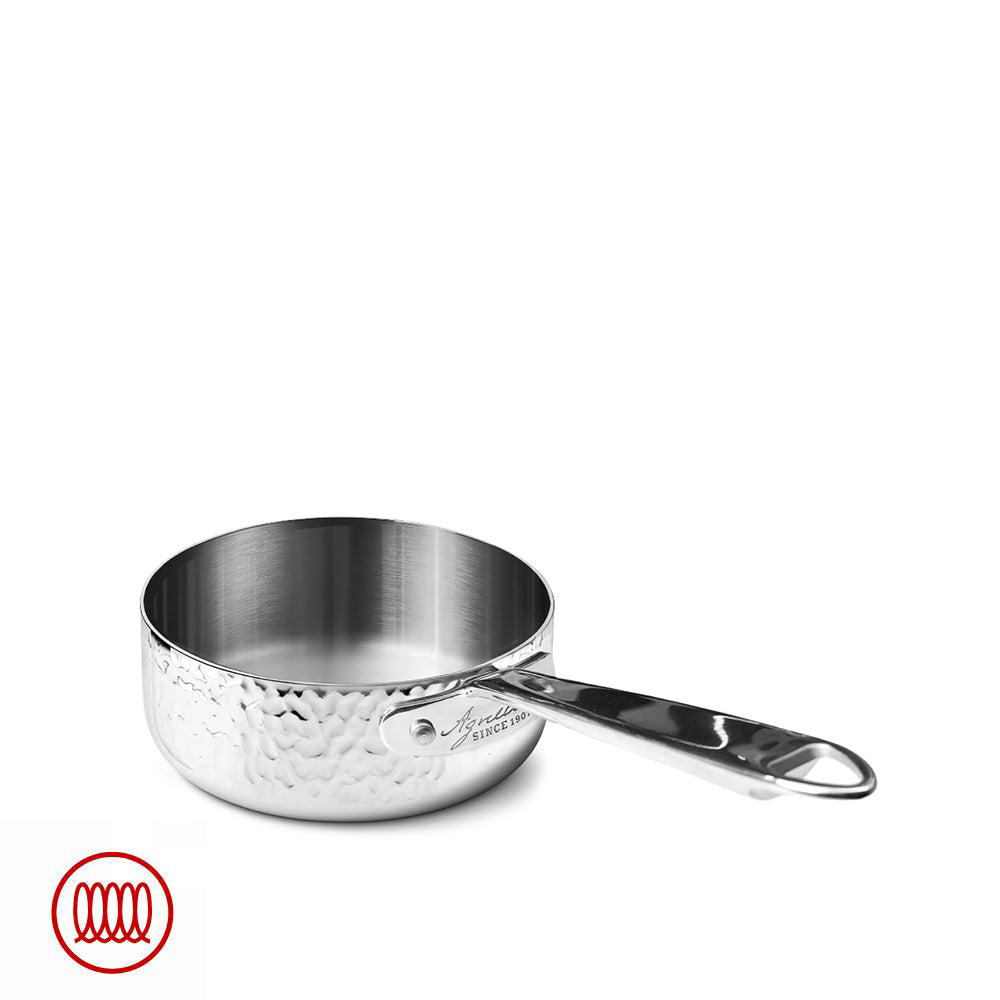 Alu-Inox 3-ply Niedriginduktionsgeeigneter Topf Mit Rohrförmigem Aluminiumgriff