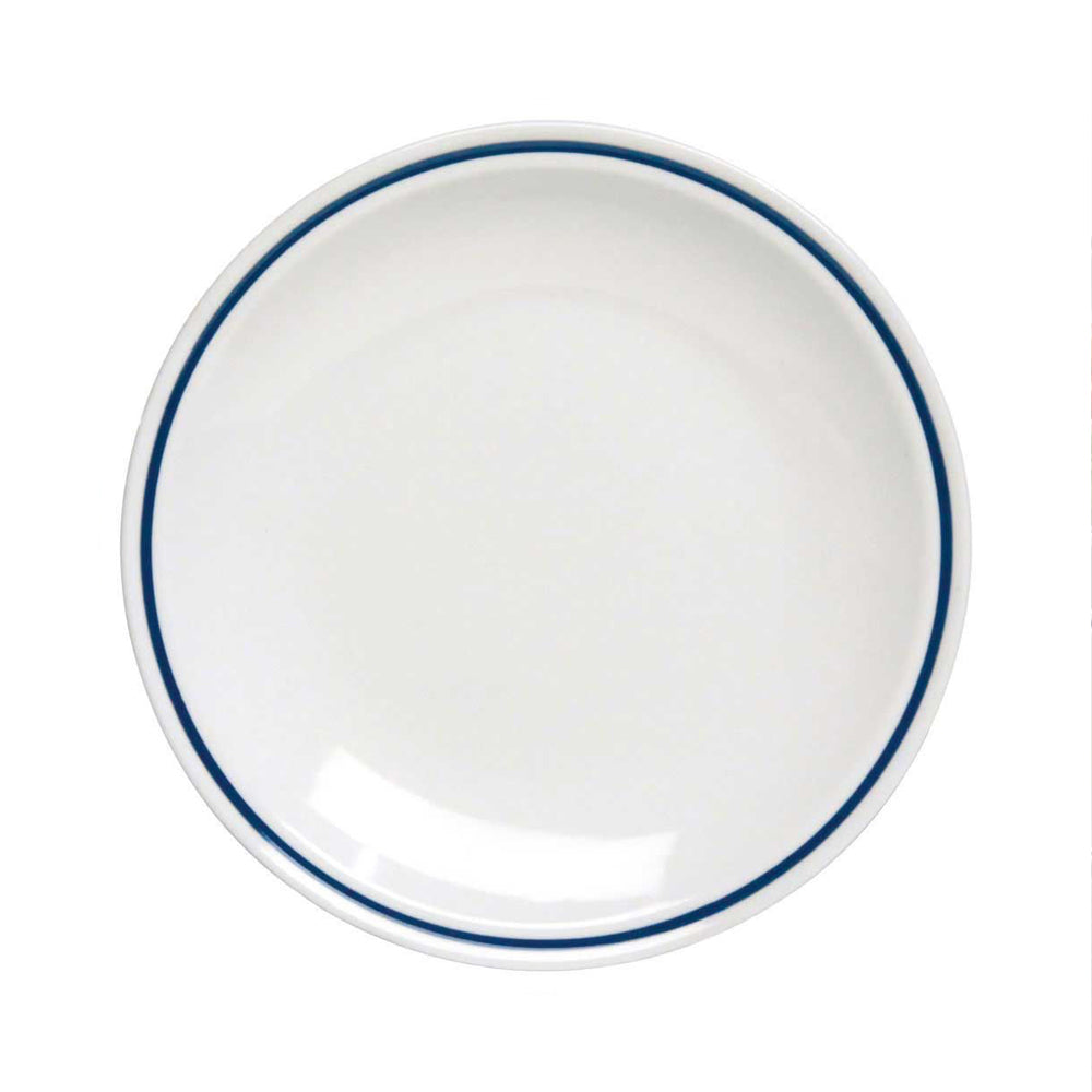 25 cm - Tognana AZ Piatto Piano In Porcellana Bianca con filo blu Set 12 Pz