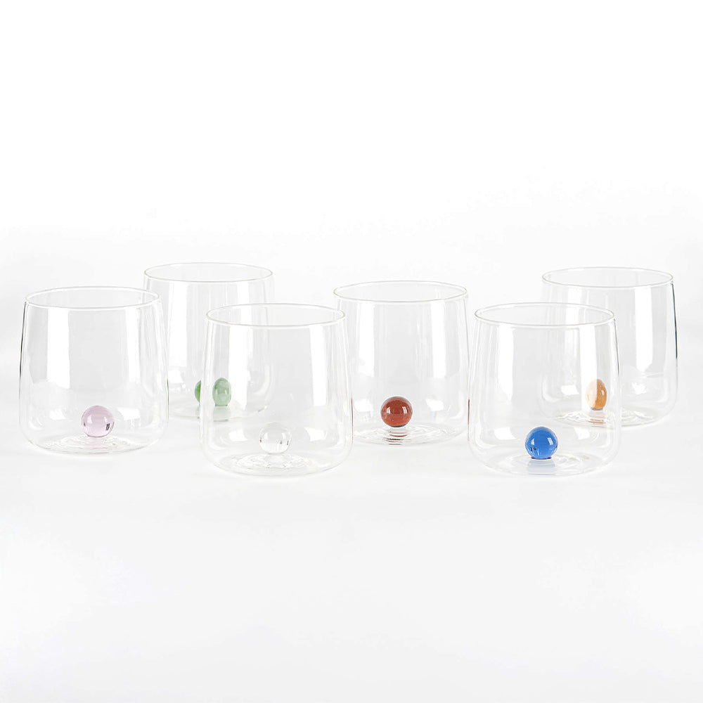 Azafrán, bilis y perlas: la mesa en color, juego de 12 vasos.