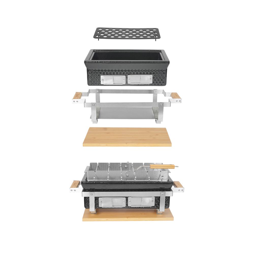 Agnelli Hibachi  BBPro Barbecue da Tavolo Compatto Rettangolare