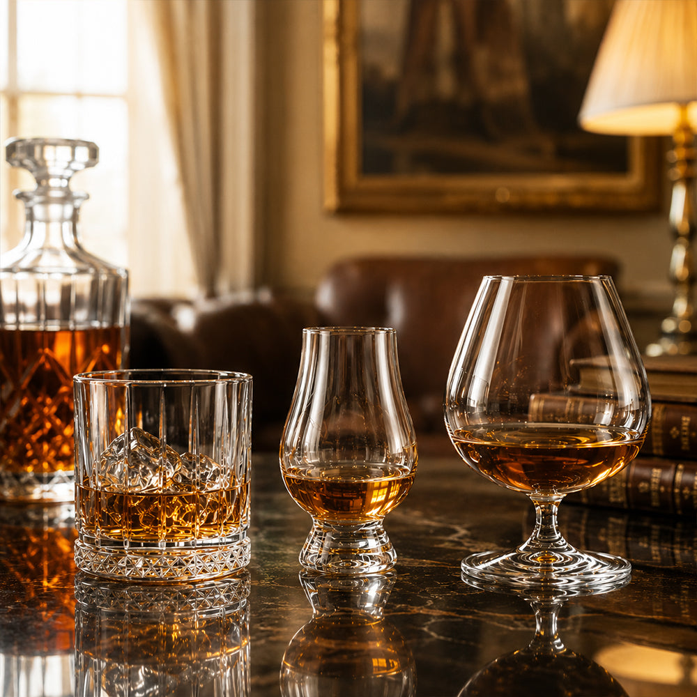 Bicchieri da whisky, cognac e brandy per servizio e degustazione