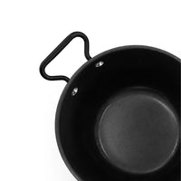 28 cm - Agnelli Ferro Wok In Ferro Nitrurato Con Manico e Maniglia