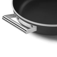 28 cm - Smeg Cookware Tegame Basso Antiaderente Ceramico In Alluminio Con Coperchio