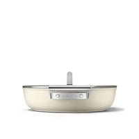 28 cm - Smeg Cookware Tegame Basso Antiaderente Ceramico In Alluminio Con Coperchio