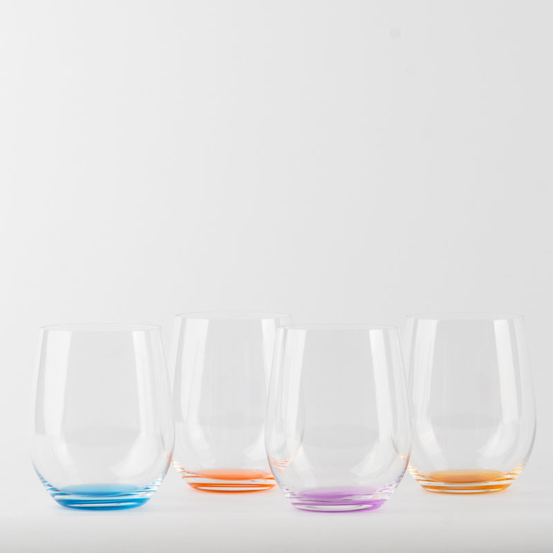 32 cl - O Happy Verre À Vin Multi-usage en Verre - Ensemble 4 Pcs