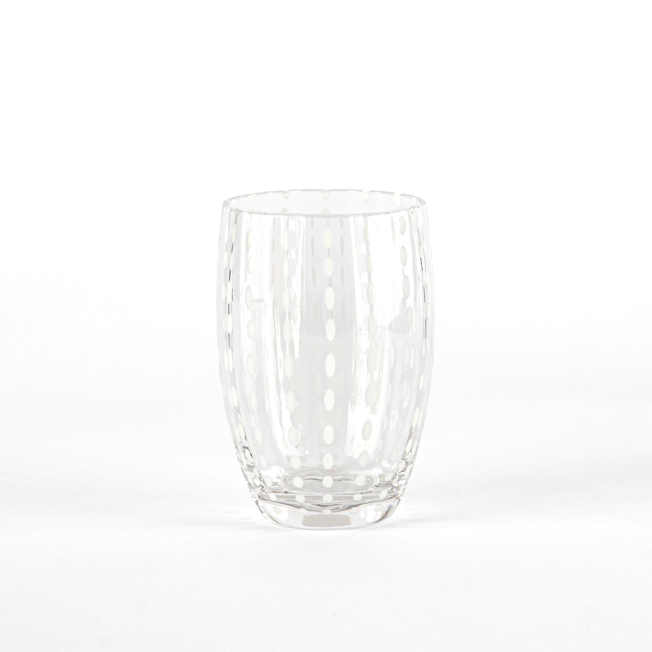 32 cl - Perle Water Glass with White Dots - Set 6 Pieces