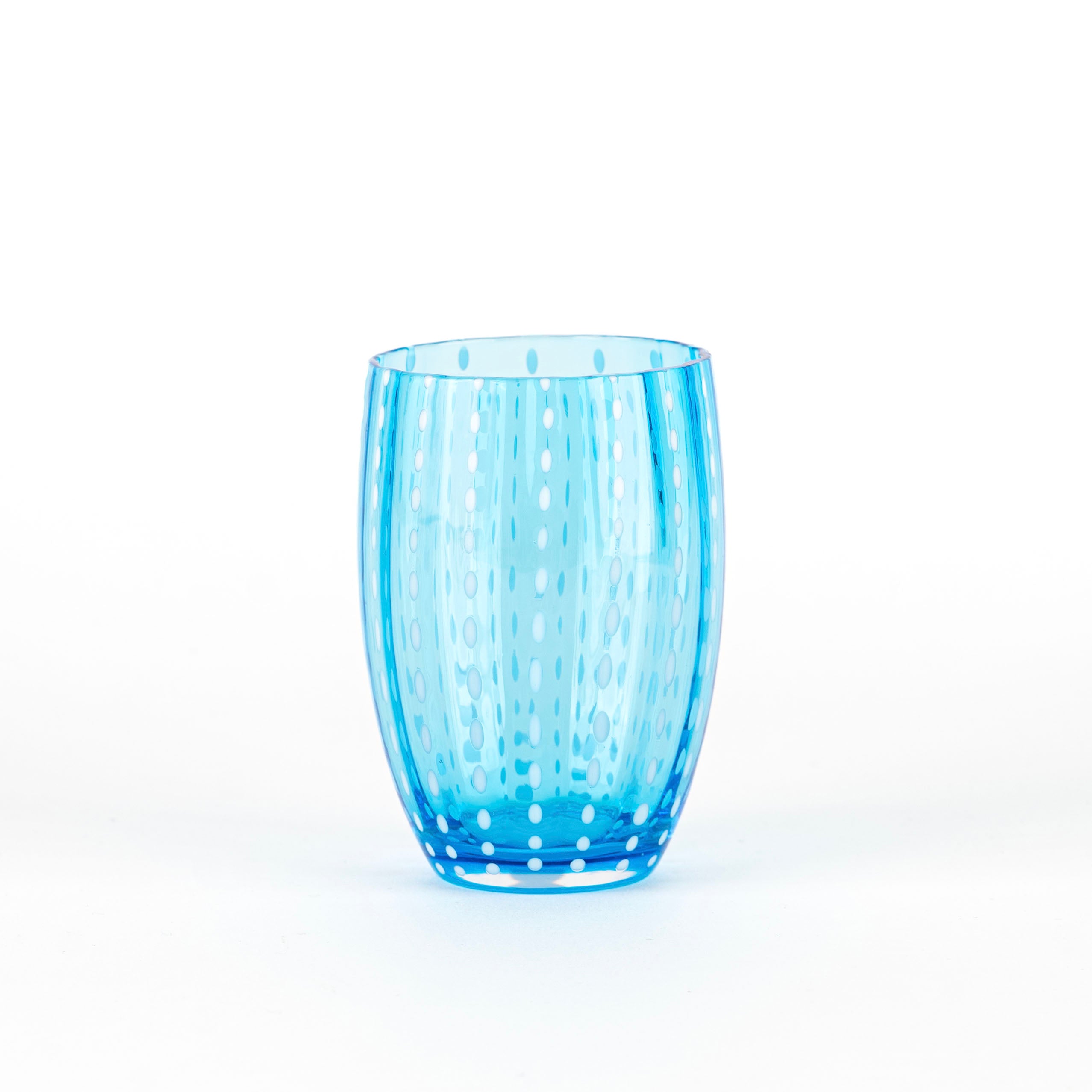32 cl - Perle Water Glass with White Dots - Set 6 Pieces
