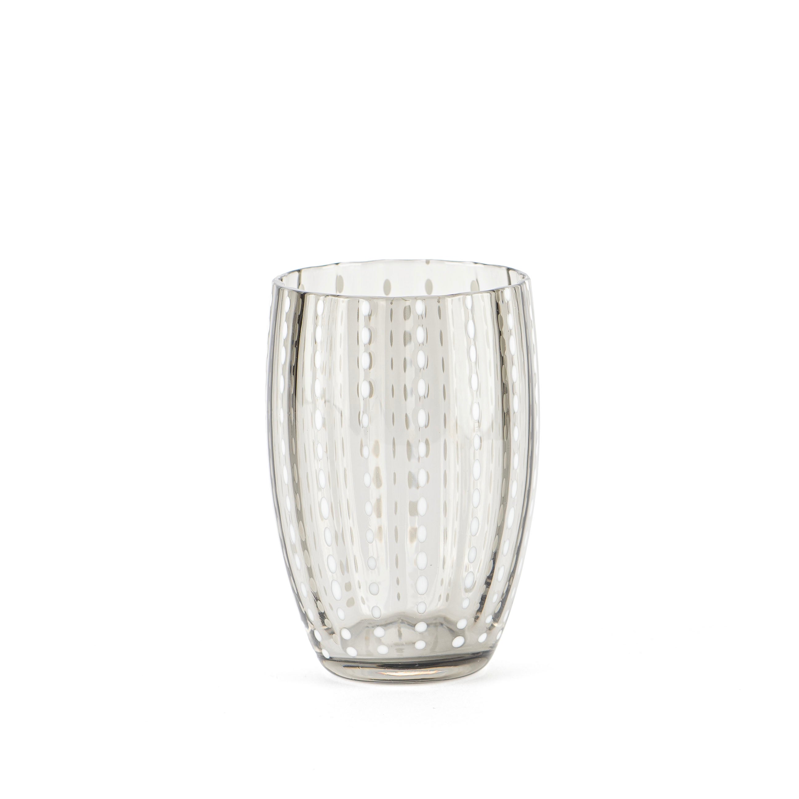32 cl - Perle Water Glass with White Dots - Set 6 Pieces