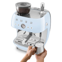 Smeg 50's Style Macchina da Caffè Espresso Manuale Con Macina Caffè