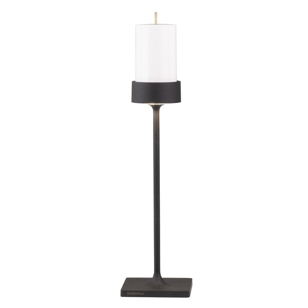 8.7 x H.35.6 cm - Zafferano Perpetua Lampada Da Tavolo Dimmerabile In Alluminio
