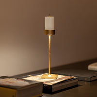 8.7 x H.35.6 cm - Zafferano Perpetua Lampada Da Tavolo Dimmerabile In Alluminio