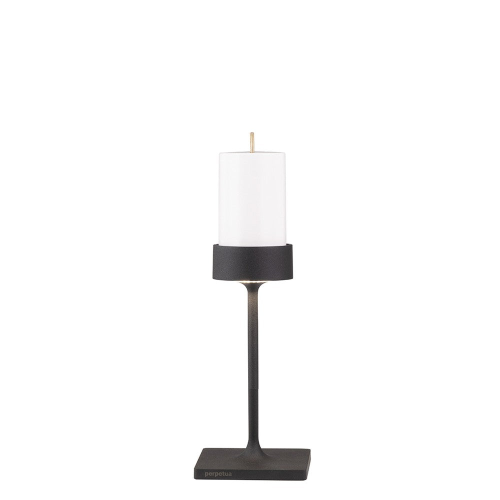8.7 x H.25.6 cm - Zafferano Perpetua Mini Lampada Da Tavolo Dimmerabile In Alluminio