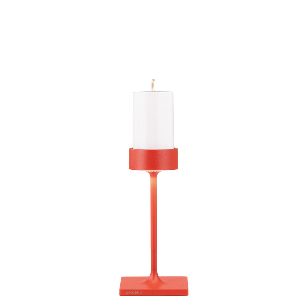 8.7 x H.25.6 cm - Zafferano Perpetua Mini Lampada Da Tavolo Dimmerabile In Alluminio