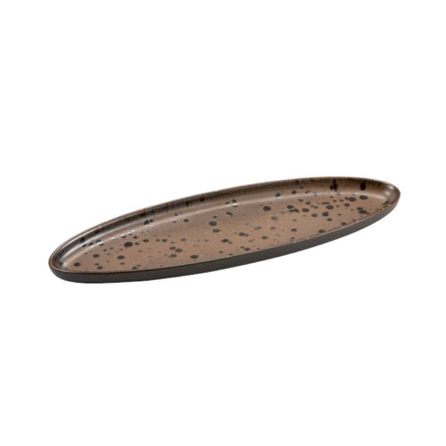 37,5x11,5 cm - Phobos Ovales Servierbrett aus Steinzeug Set 6 Stk