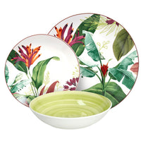 Madison Tropicalia Decorated Porcelain Dinnerware Set 18 Pcs