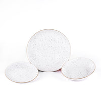 Metropolis Pepper Bamboo Dinnerware Set In Porcelain - Set 18 Pcs