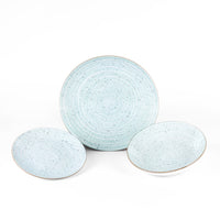Metropolis Pepper Bamboo Dinnerware Set In Porcelain - Set 18 Pcs