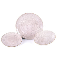 Metropolis Pepper Bamboo Dinnerware Set In Porcelain - Set 18 Pcs