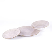 Metropolis Pepper Bamboo Dinnerware Set In Porcelain - Set 18 Pcs