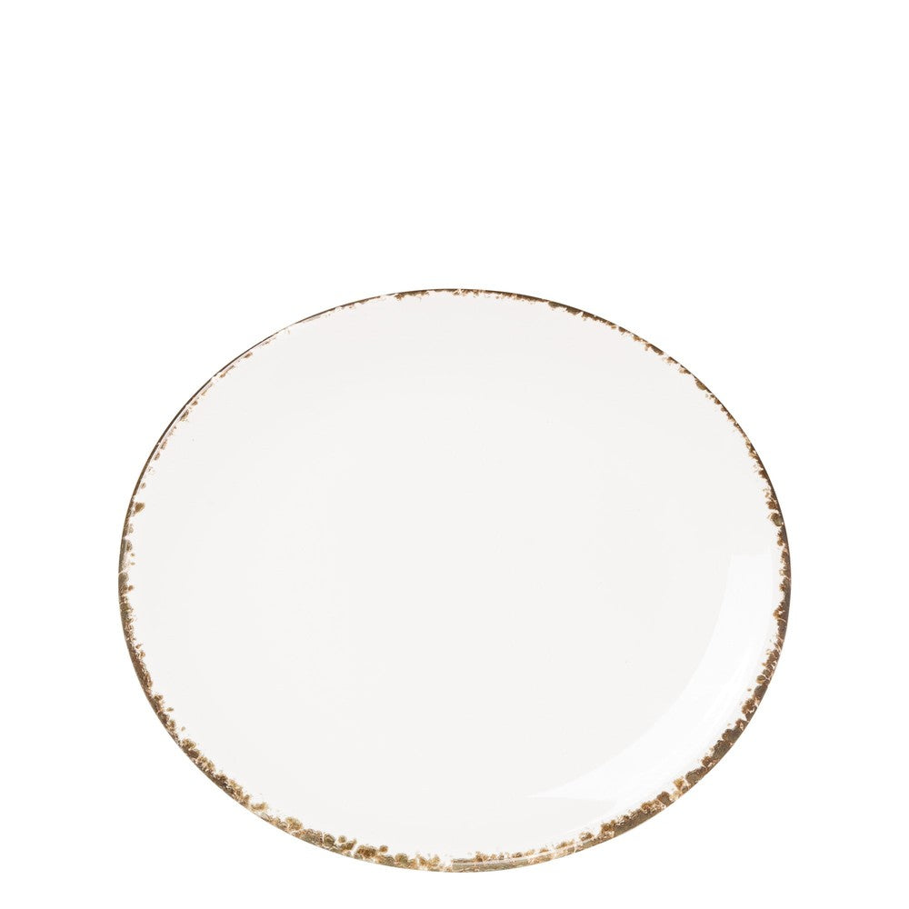 21 cm - Zafferano Petit Piatto Piano Rotondo Fatto a Mano In Ceramica - Set 2 Pz