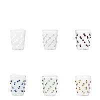 9.5 cl - Zafferano Party Junior Bicchiere Liquore Caffè Fatto a Mano In Vetro Borosilicato Set 6 Pz