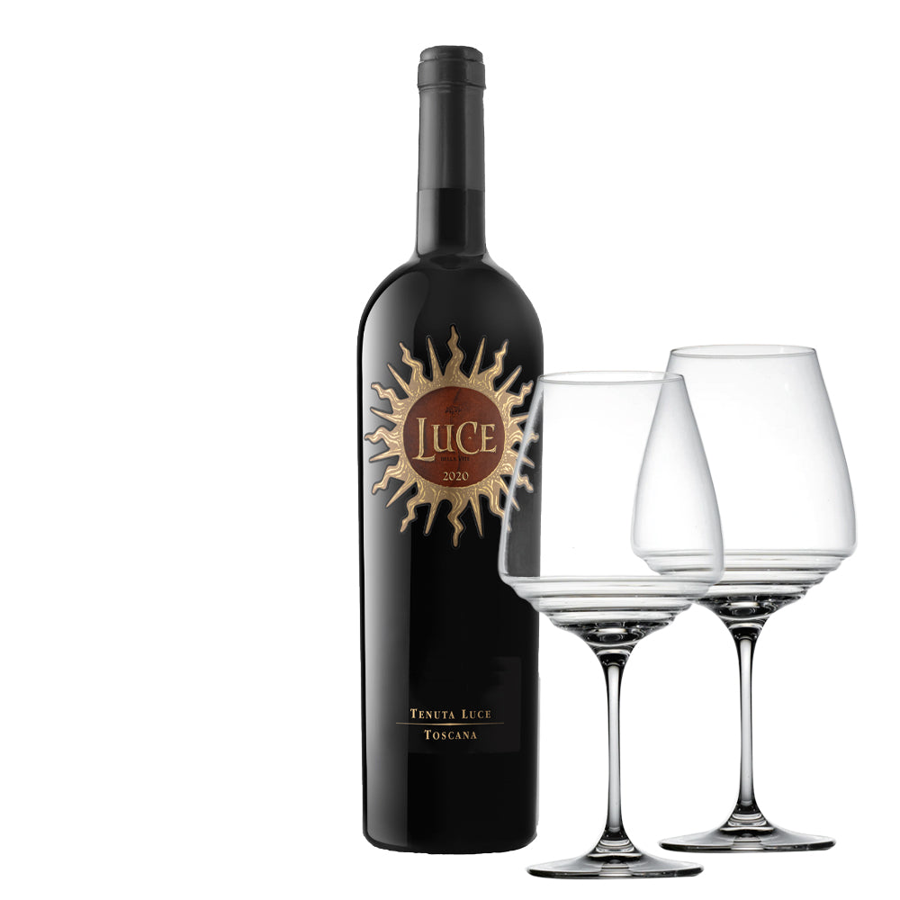 LUCE 2020 Toscana IGT + 2 Gläser Saffron New Experiences Rotwein (80 cl)