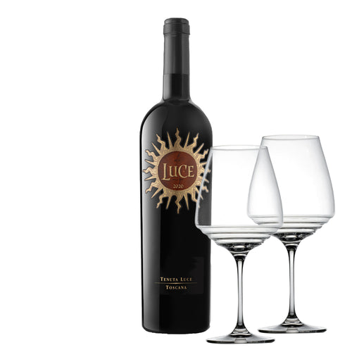 LUCE 2020 Toscana IGT + 2 Zafferano Nuevas Esperienze Copas de Vino Tinto 80 Cl