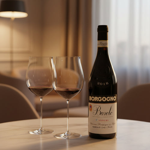 Cannubi Barolo DOCG 2018 Borgogno + Calice Degustazione Burgundy Superleggero 1 L