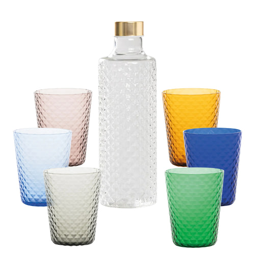 Isolano Set Gläser und Flasche Aus Borosilikatglas - Set 7 Stk