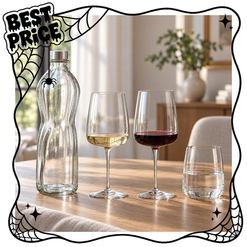 Bormioli Rocco 19-teiliges Tischset: Nexo-Gläser, Wassergläser und Aqua-Flasche