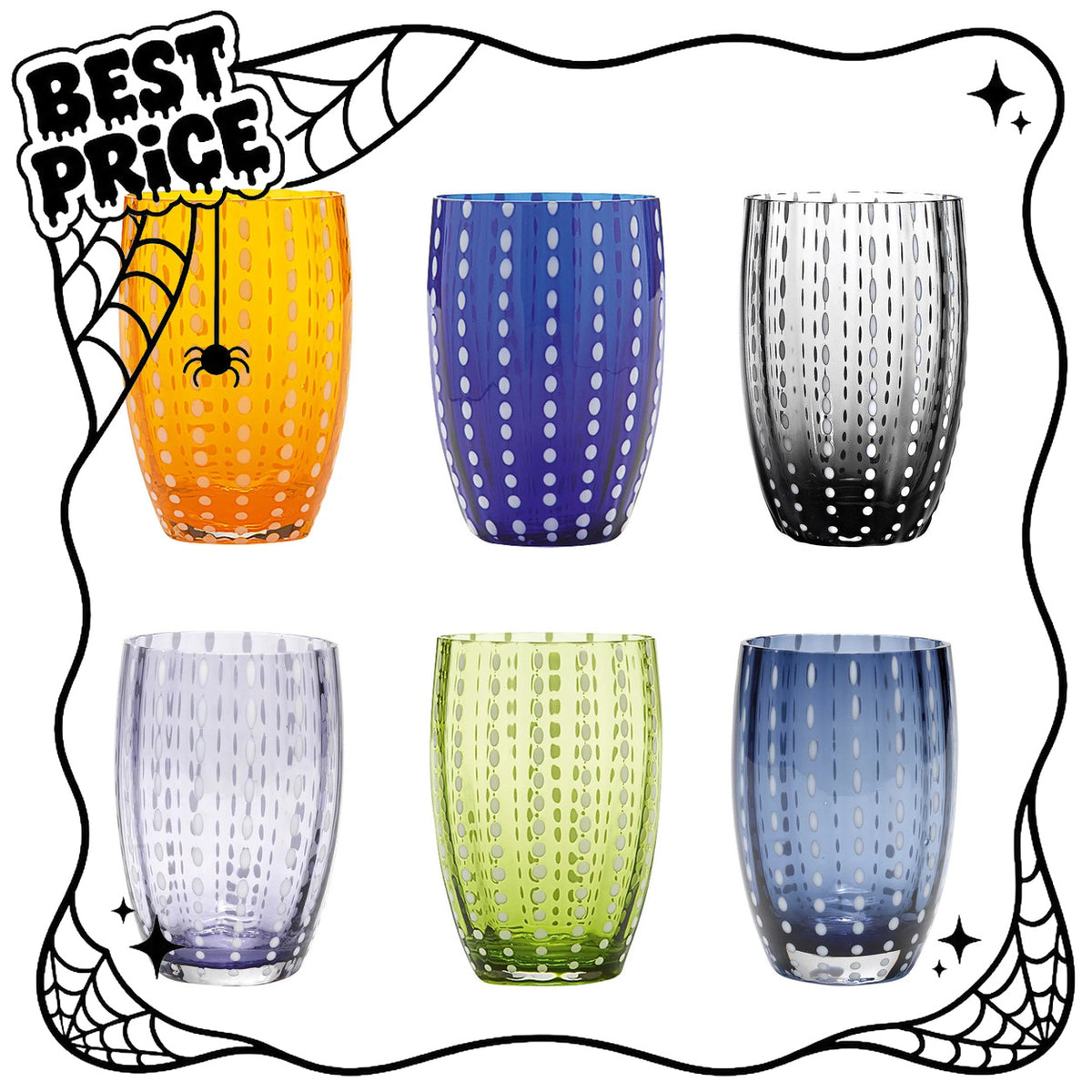 Zafferano Perle Laguna Multicolor - 6er-Set Wassergläser 32 cl