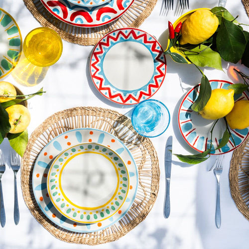 Madison Vietri Servizio Piatti In Porcellana Decorata - Set 18 Pz